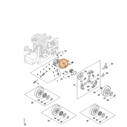 STIHL part 1127-647-9400 — IPL diagram snippet (6x zoom, amber highlight)