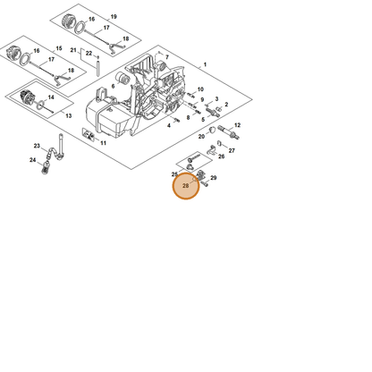 STIHL part 1127-664-2200 — IPL diagram snippet (6x zoom, amber highlight)