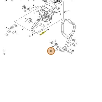 STIHL part 1127-790-1700 — IPL diagram snippet (6x zoom, amber highlight)