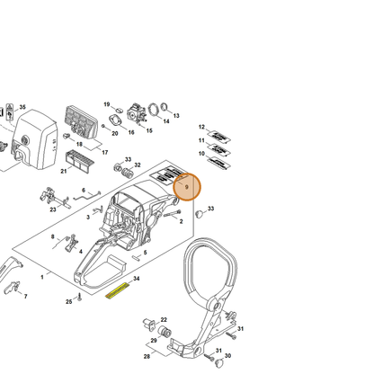 STIHL part 1127-967-1503 — IPL diagram snippet (6x zoom, amber highlight)