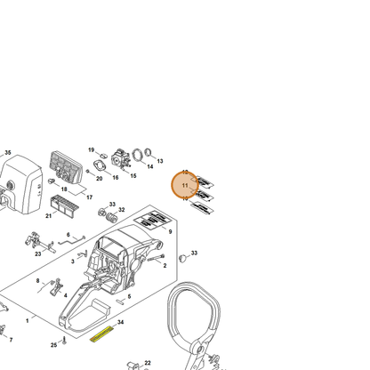 STIHL part 1127-967-1510 — IPL diagram snippet (6x zoom, amber highlight)