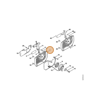 STIHL part 1128-080-1812 — IPL diagram snippet (6x zoom, amber highlight)