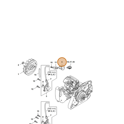 STIHL part 1128-084-1400 — IPL diagram snippet (6x zoom, amber highlight)