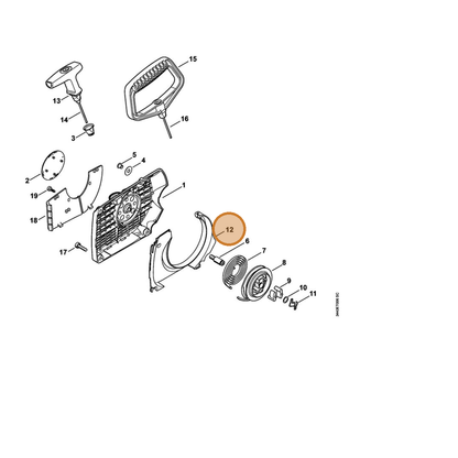 STIHL part 1128-084-7802 — IPL diagram snippet (6x zoom, amber highlight)