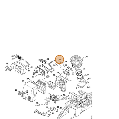 STIHL part 1128-084-8301 — IPL diagram snippet (6x zoom, amber highlight)