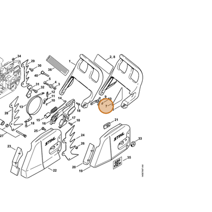 STIHL part 1128-084-8304 — IPL diagram snippet (6x zoom, amber highlight)