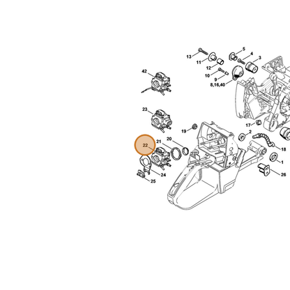 STIHL part 1128-120-0624 — IPL diagram snippet (6x zoom, amber highlight)