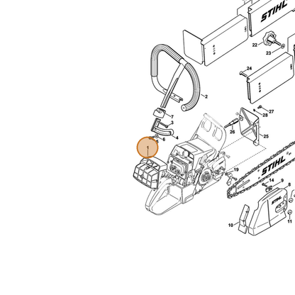 STIHL part 1128-120-1604 — IPL diagram snippet (6x zoom, amber highlight)