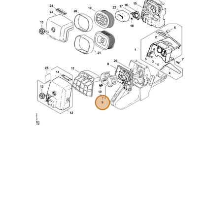 STIHL part 1128-120-4101 — IPL diagram snippet (6x zoom, amber highlight)
