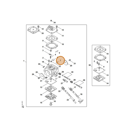STIHL part 1128-121-5403 — IPL diagram snippet (6x zoom, amber highlight)