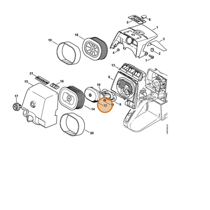 STIHL part 1128-121-6900 — IPL diagram snippet (6x zoom, amber highlight)