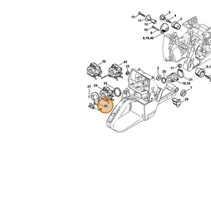 STIHL part 1128-121-7000 — IPL diagram snippet (6x zoom, amber highlight)