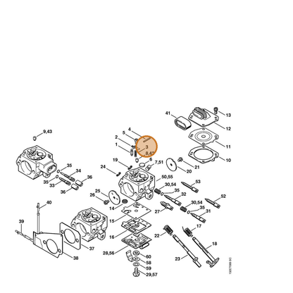 STIHL part 1128-122-3002 — IPL diagram snippet (6x zoom, amber highlight)