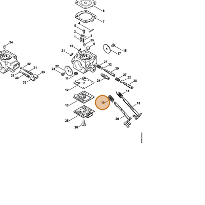STIHL part 1128-122-3207 — IPL diagram snippet (6x zoom, amber highlight)