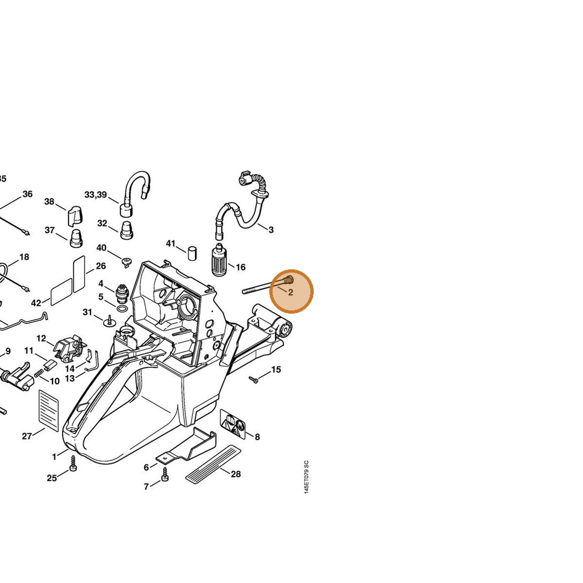 STIHL part 1128-122-6603 — IPL diagram snippet (6x zoom, amber highlight)