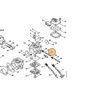 STIHL part 1128-122-6805 — IPL diagram snippet (6x zoom, amber highlight)