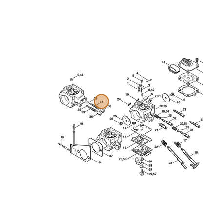 STIHL part 1128-122-6806 — IPL diagram snippet (6x zoom, amber highlight)