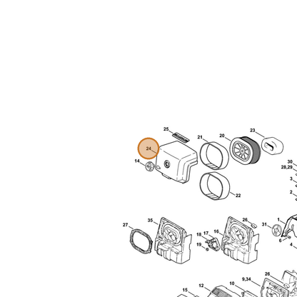 STIHL part 1128-140-1003 — IPL diagram snippet (6x zoom, amber highlight)