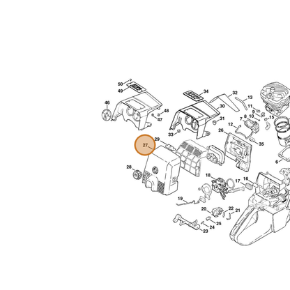 STIHL part 1128-140-1905 — IPL diagram snippet (6x zoom, amber highlight)