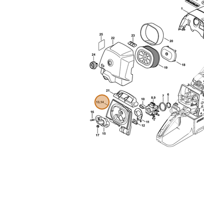 STIHL part 1128-141-0901 — IPL diagram snippet (6x zoom, amber highlight)