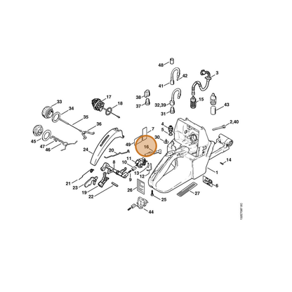 STIHL part 1128-141-8600 — IPL diagram snippet (6x zoom, amber highlight)