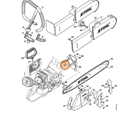 STIHL part 1128-148-1200 — IPL diagram snippet (6x zoom, amber highlight)