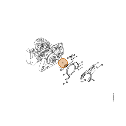 STIHL part 1128-160-5501 — IPL diagram snippet (6x zoom, amber highlight)
