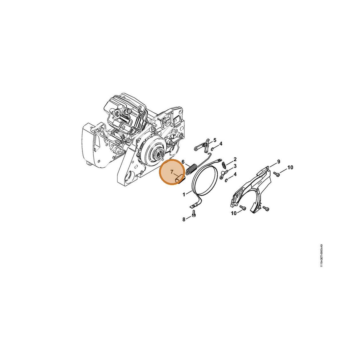 STIHL part 1128-162-8000 — IPL diagram snippet (6x zoom, amber highlight)