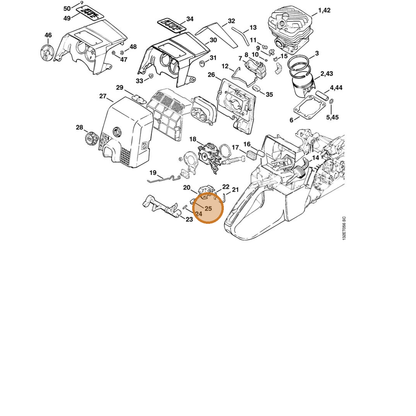 STIHL part 1128-182-1700 — IPL diagram snippet (6x zoom, amber highlight)