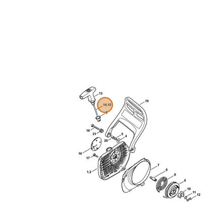 STIHL part 1128-190-2900 — IPL diagram snippet (6x zoom, amber highlight)