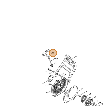 STIHL part 1128-190-3400 — IPL diagram snippet (6x zoom, amber highlight)