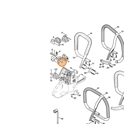 STIHL part 1128-430-6002 — IPL diagram snippet (6x zoom, amber highlight)