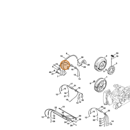 STIHL part 1128-440-3002 — IPL diagram snippet (6x zoom, amber highlight)