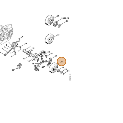 STIHL part 1128-640-2000 — IPL diagram snippet (6x zoom, amber highlight)