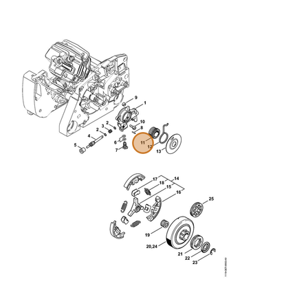 STIHL part 1128-640-7112 — IPL diagram snippet (6x zoom, amber highlight)