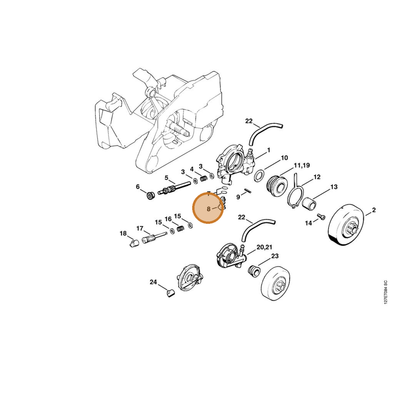 STIHL part 1128-647-4806 — IPL diagram snippet (6x zoom, amber highlight)