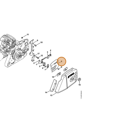 STIHL part 1128-664-1000 — IPL diagram snippet (6x zoom, amber highlight)