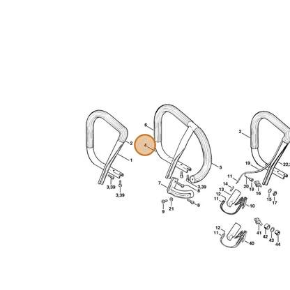 STIHL part 1128-790-3600 — IPL diagram snippet (6x zoom, amber highlight)