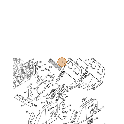STIHL part 1128-790-9152 — IPL diagram snippet (6x zoom, amber highlight)