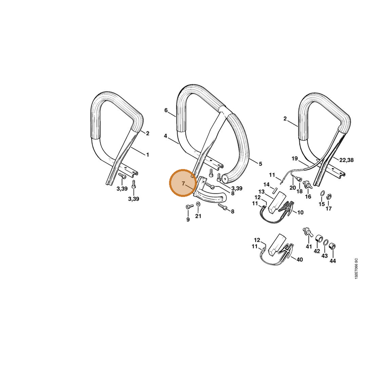 STIHL part 1128-791-5500 — IPL diagram snippet (6x zoom, amber highlight)