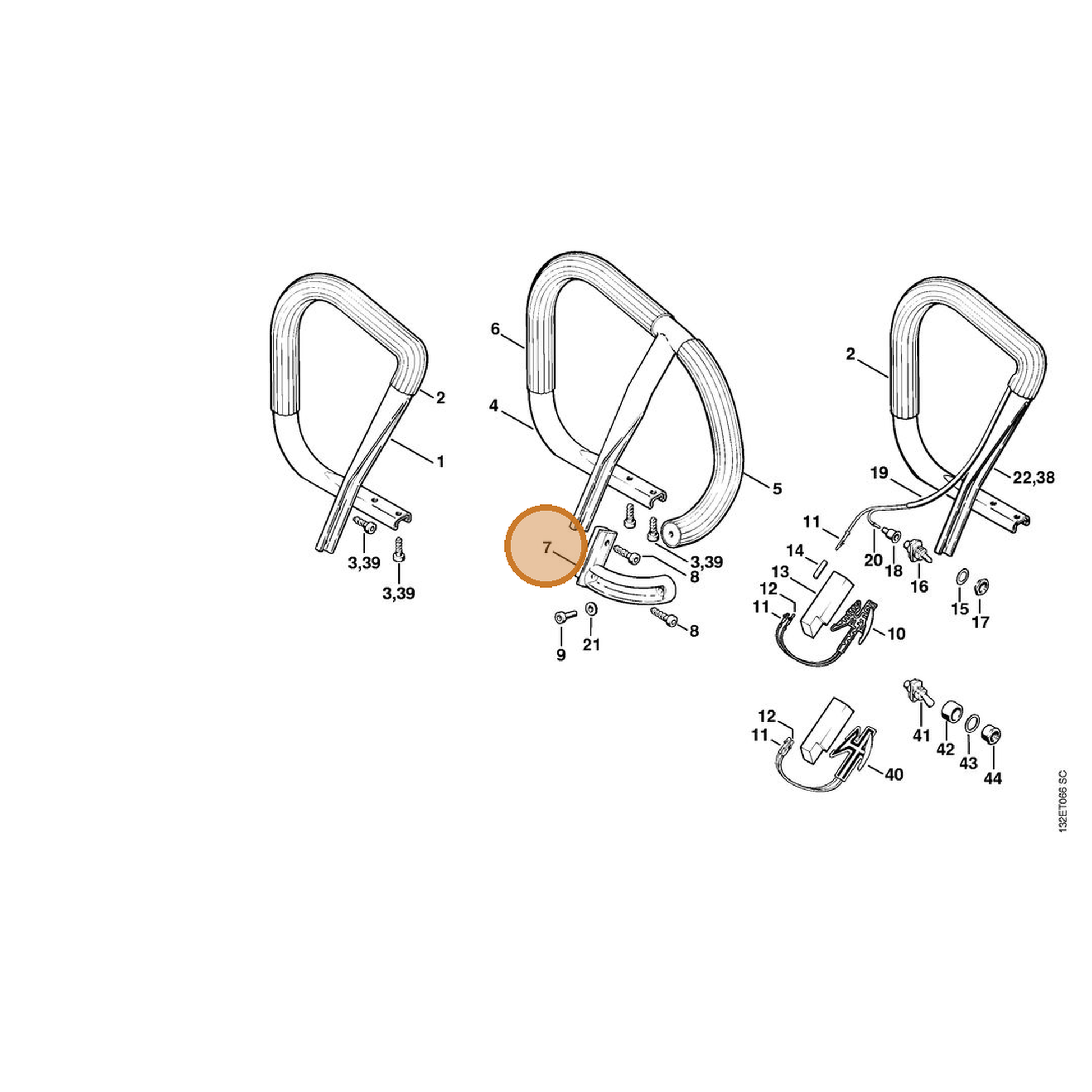 STIHL part 1128-791-5500 — IPL diagram snippet (6x zoom, amber highlight)