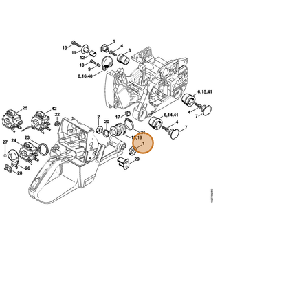 STIHL part 1128-791-8401 — IPL diagram snippet (6x zoom, amber highlight)