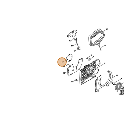 STIHL part 1128-967-1515 — IPL diagram snippet (6x zoom, amber highlight)