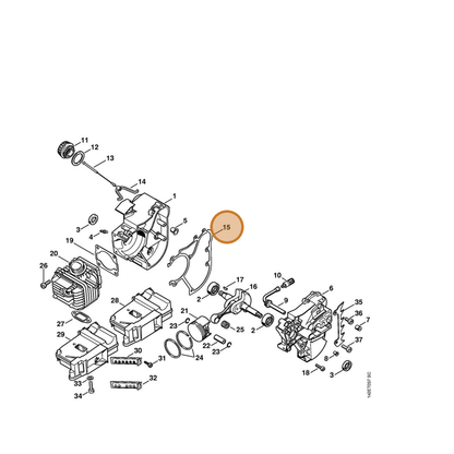 STIHL part 1129-029-0500 — IPL diagram snippet (6x zoom, amber highlight)