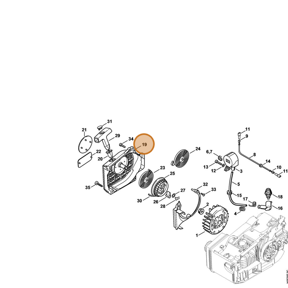 STIHL part 1129-080-1806 — IPL diagram snippet (6x zoom, amber highlight)