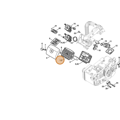 STIHL part 1129-120-1602 — IPL diagram snippet (6x zoom, amber highlight)