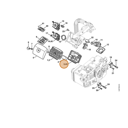 STIHL part 1129-120-3402 — IPL diagram snippet (6x zoom, amber highlight)
