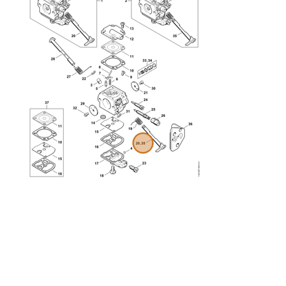 STIHL part 1129-120-7102 — IPL diagram snippet (6x zoom, amber highlight)