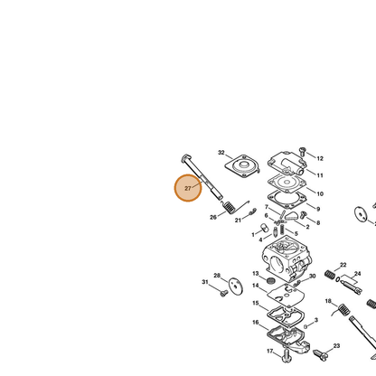 STIHL part 1129-120-7201 — IPL diagram snippet (6x zoom, amber highlight)