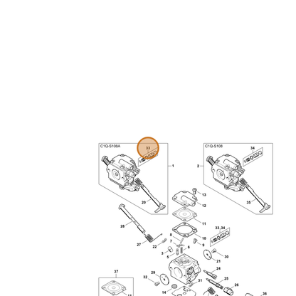 STIHL part 1129-120-9702 — IPL diagram snippet (6x zoom, amber highlight)